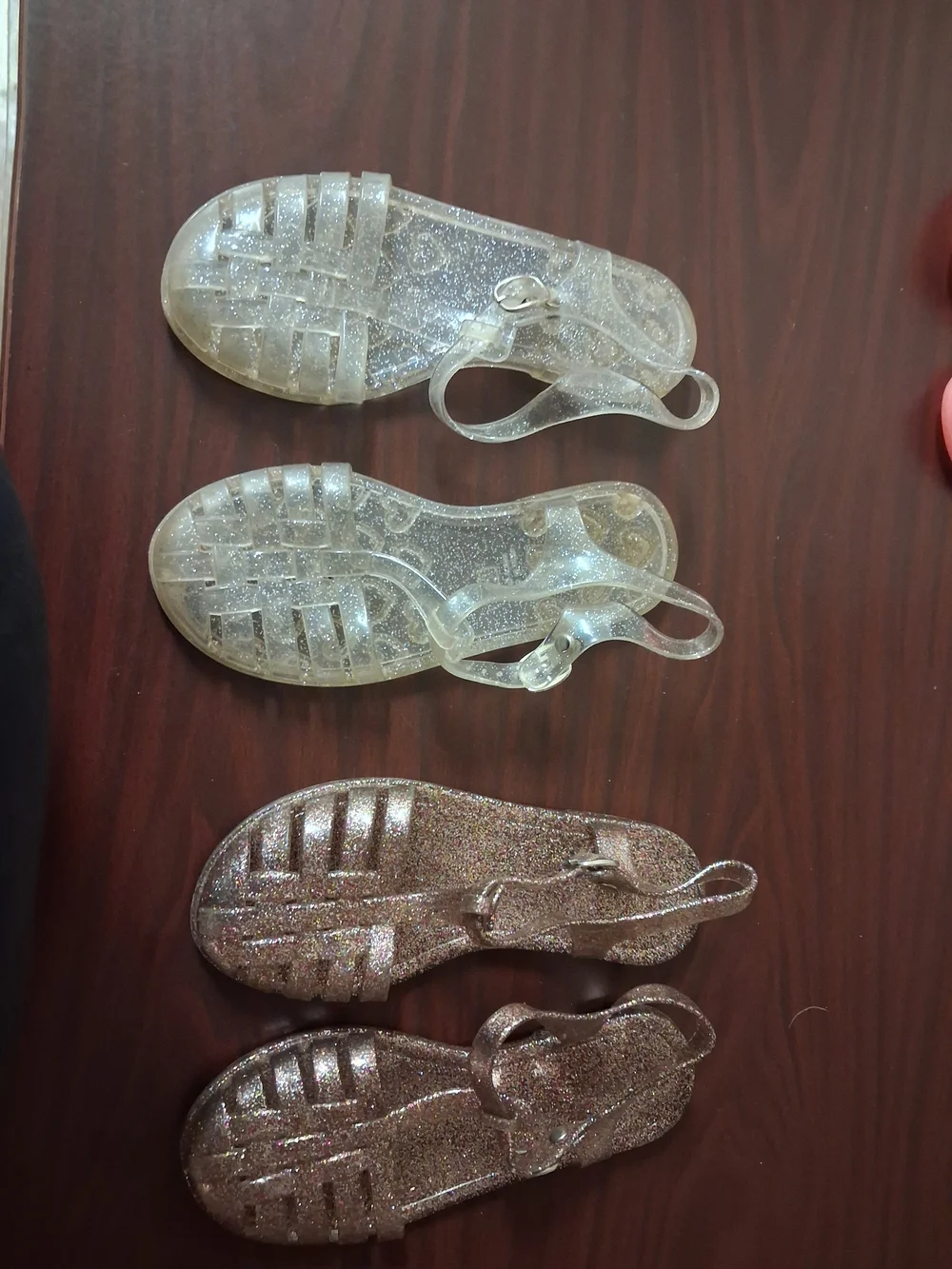 Old Navy Kids Glitter Jelly Sandals - Clear and Rose